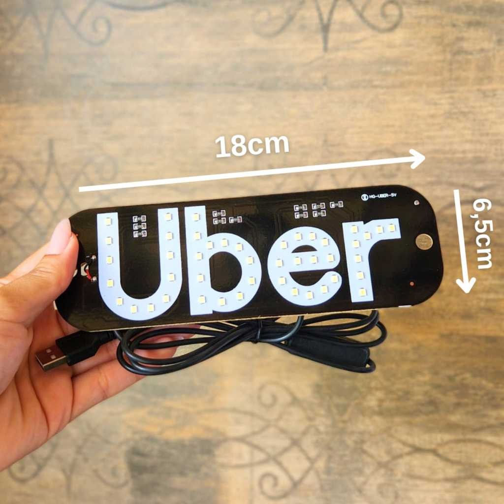 Placa Led Motorista Aplicativo Painel Letreiro Luminoso Vidro Para-brisa LED USB Carro