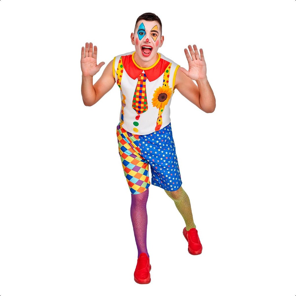 Fantasia Adulta Masculina Roupa Palhaço de Circo pra Festa Carnaval e Halloween em Oferta na Shopee
