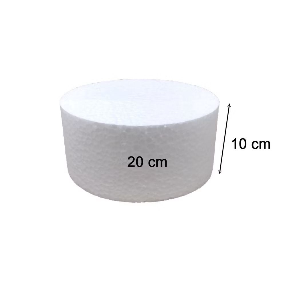 Base P/ Bolo Fake 20cm x 10cm De Isopor EPS Maciço