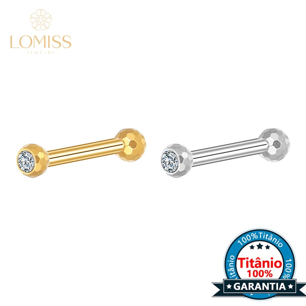 Piercing Helix Flat Conch Barbell Titânio Pvd Lapidada Com Zircônia Cravada Rosca Externa em Oferta na Shopee