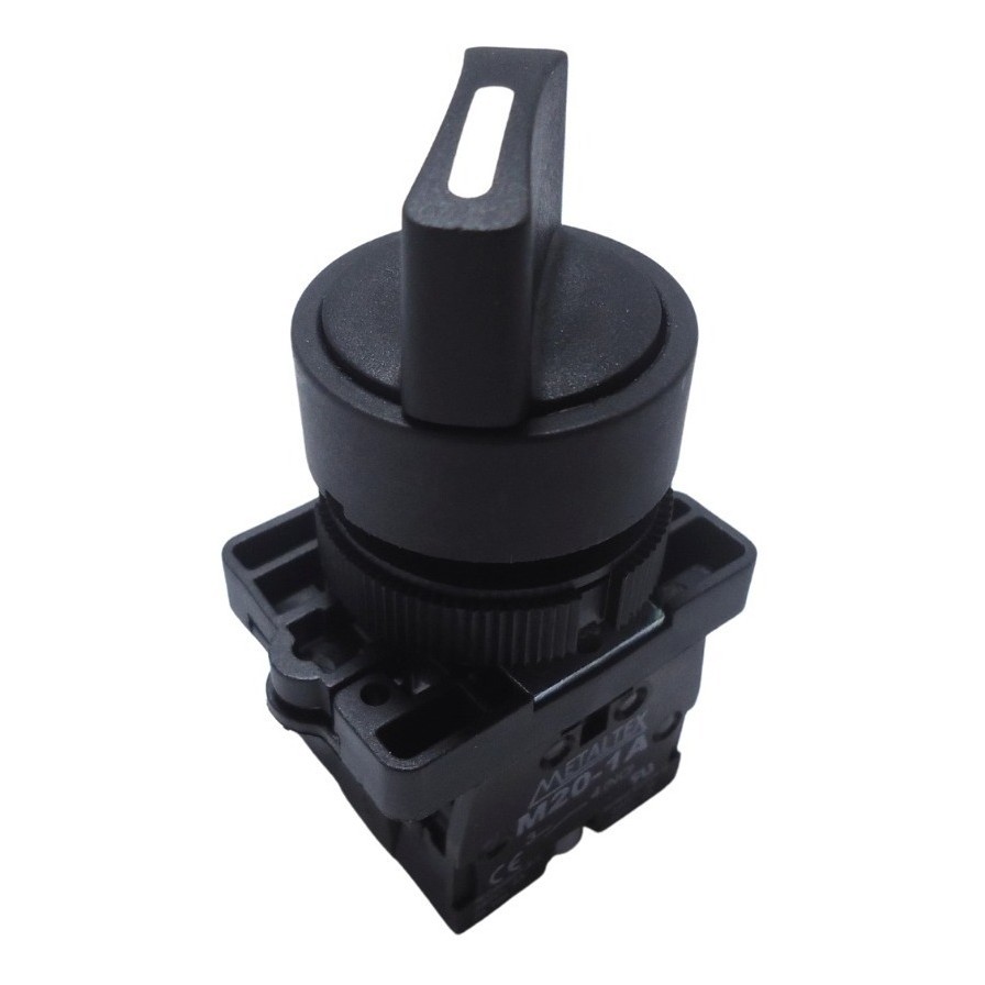 Botão Chave Seletora 3 Posições Fixo 2-na Metaltex  P20SCR