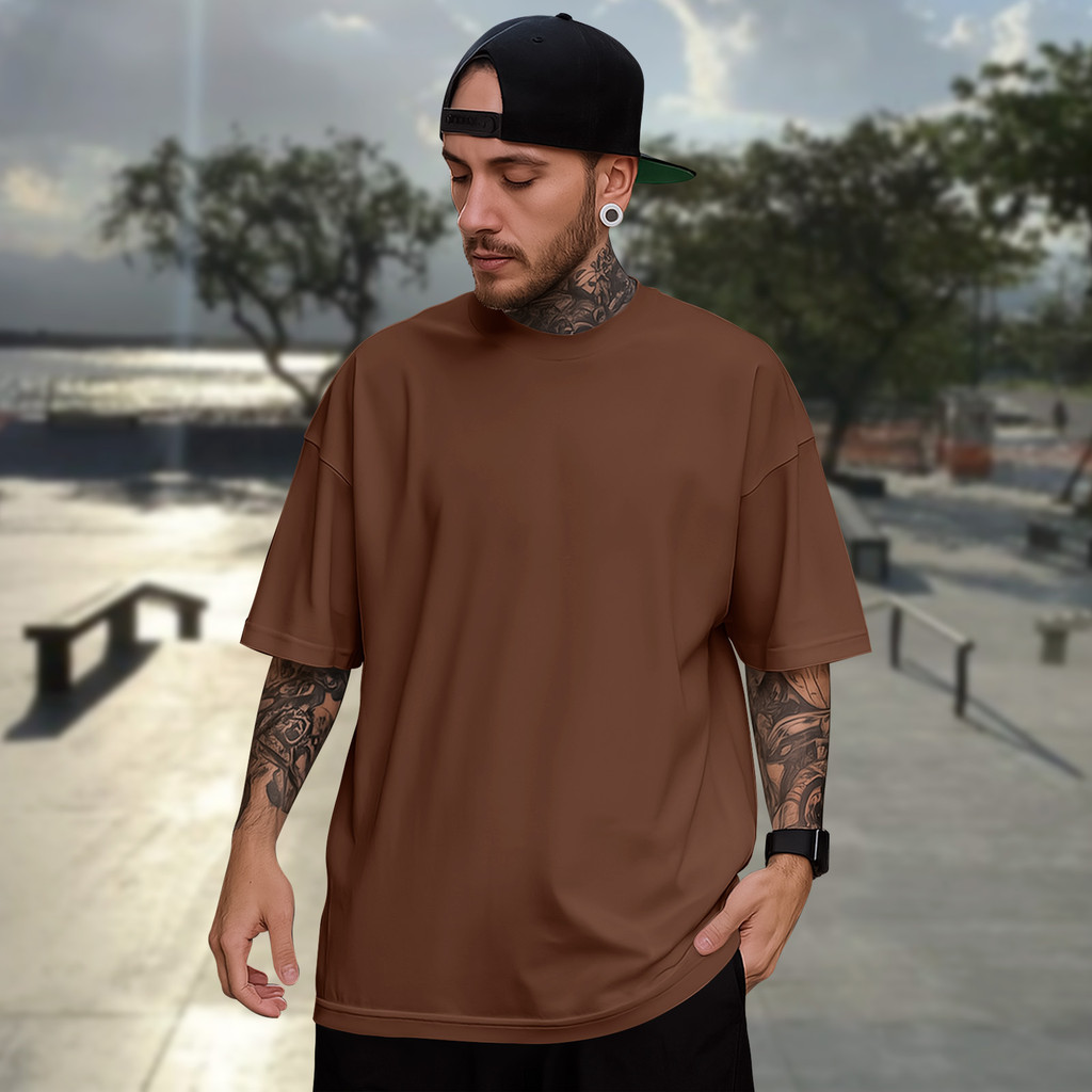 Camiseta Oversized Masculino Lisa Malha Premium Confortável Streetwear 26.1 Estilosa