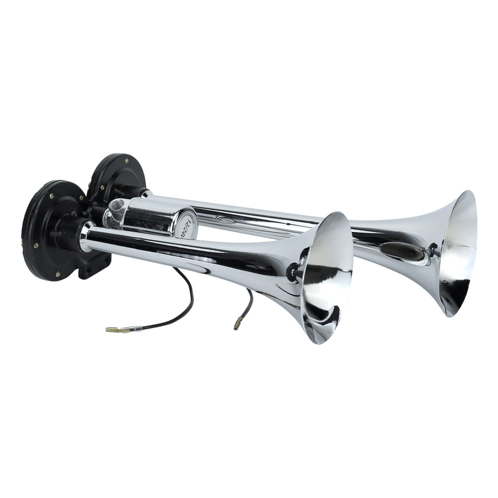 Buzina De Caminhão Corneta Cromada Buzina 2 Cornetas Alto 12V 24V Bratus Metal Som Potente Forte em Oferta na Shopee