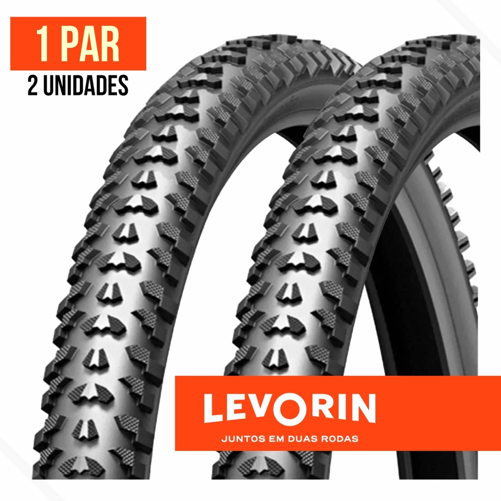 Par de Pneus Bicileta MTB Aro 20 x 1.75 BMX Cravo Cross Excess Levorin