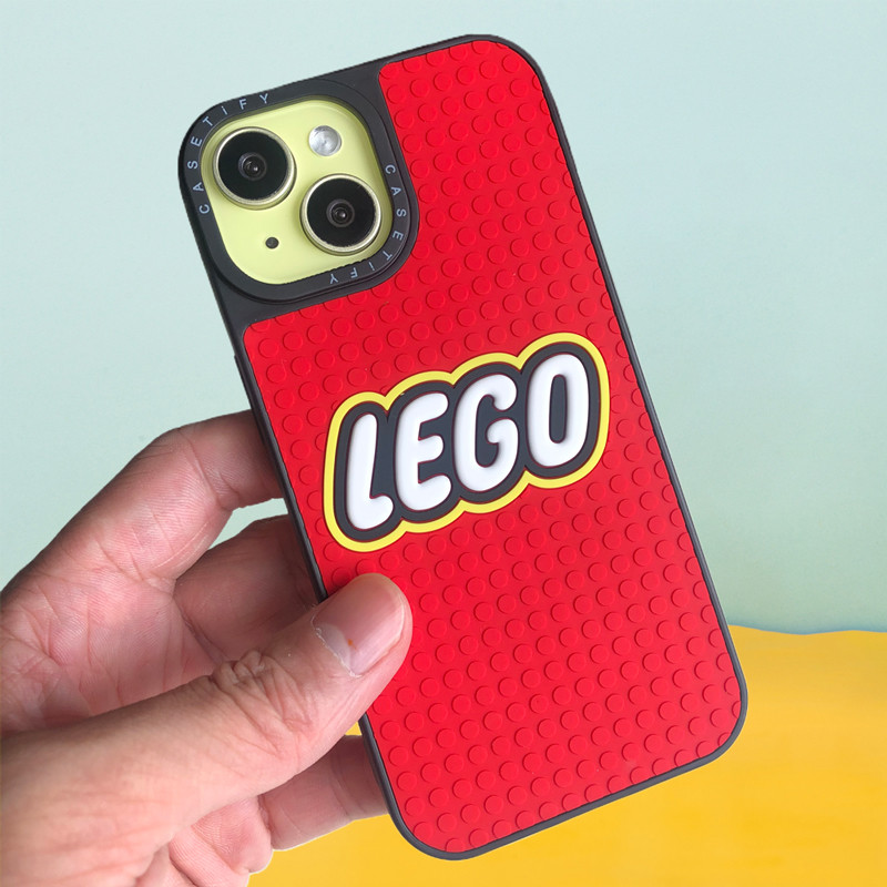 3D Silicone Lego Brick Cartoon Capa De Telefone À Prova De Choque Para iPhone 16 15 14 13 12 11 XR X XS Max