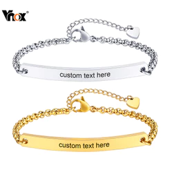 Pulseira Ajustável Personalizada De Aniversário Com Nome Vnox Para Mulheres E Meninas , Antialérgica Que Não Desbota , P