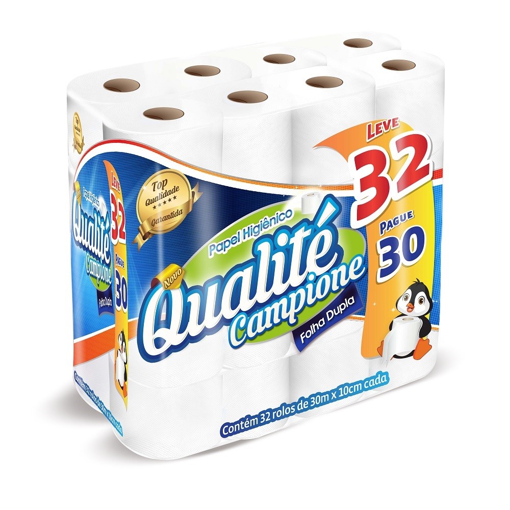 Papel Higiênico C/32 Rolos de 30m Fd - Qualité