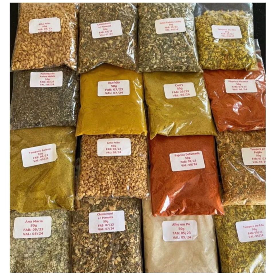 KIT TEMPERO MAIS VENDIDOS 25 UNIDADE DE 30G CADA