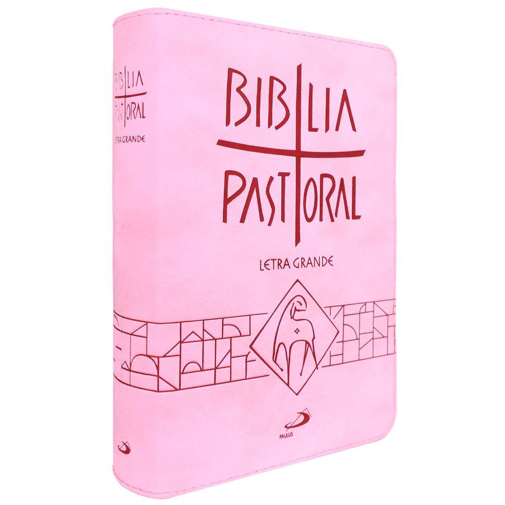BIBLIA PASTORAL LETRA GRANDE COM ZIPER COR ROSA COM INDICE ANTIGO E NOVO TESTAMENTO CATÓLICA em Oferta na Shopee