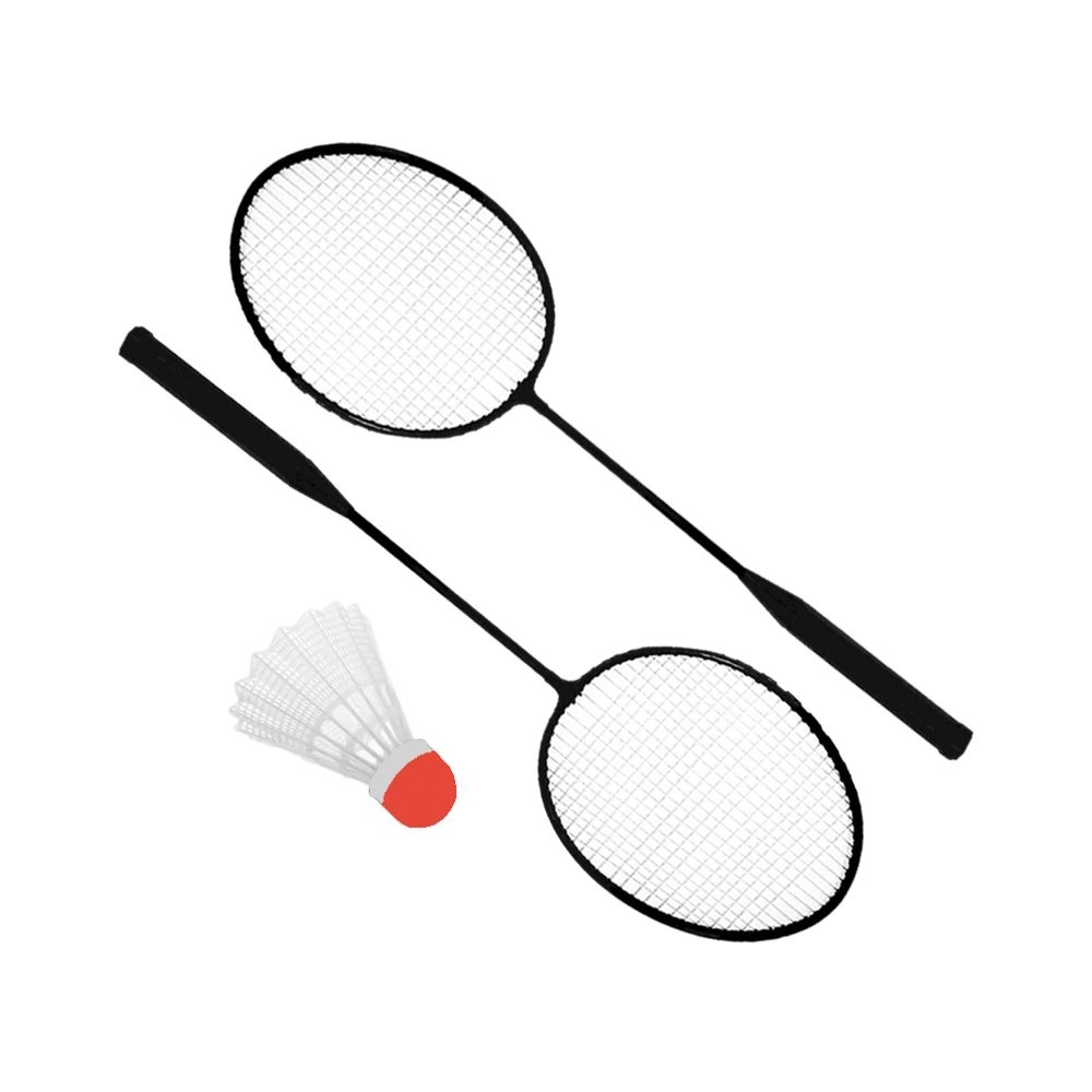 Kit Jogo Completo Badminton 2 Raquetes 1 Petecas Bordo/ Pret