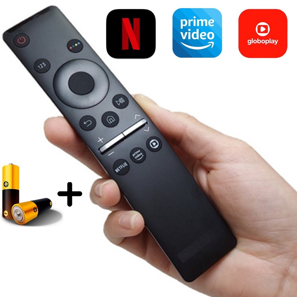 Controle Remoto Compatível Com Tv Samsung Smart 4k Botão Aplicativos Netflix, Prime Video e GloboPlay