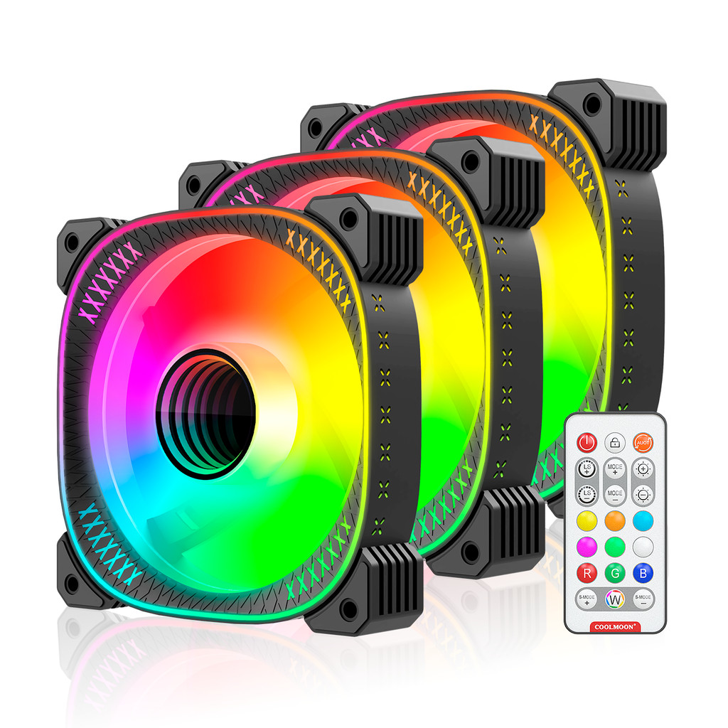 KIT 3 COOLER FAN COOLMOON TY1 PWM ARGB 3 PINOS + CONTROLADOR