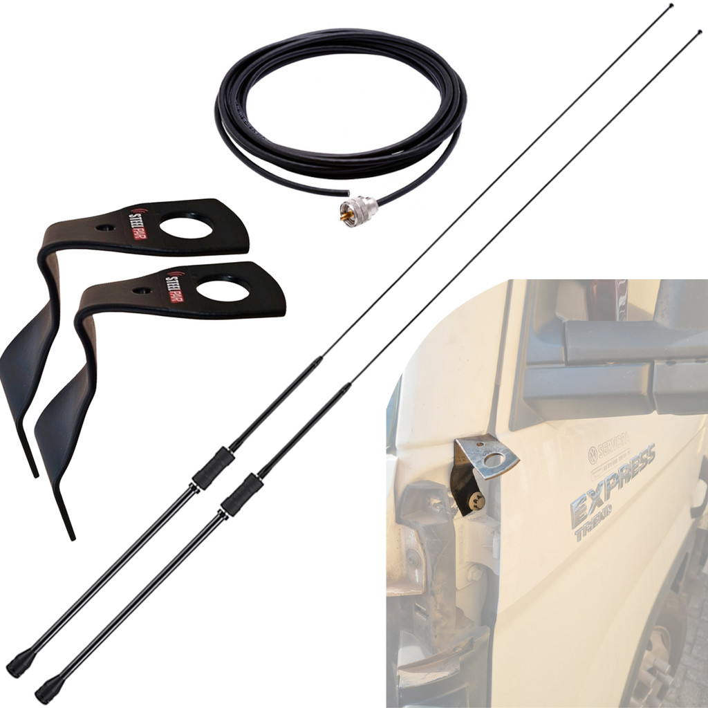 2 Antena Px Mini Argentina Black 1,08m Delivery Parafusos