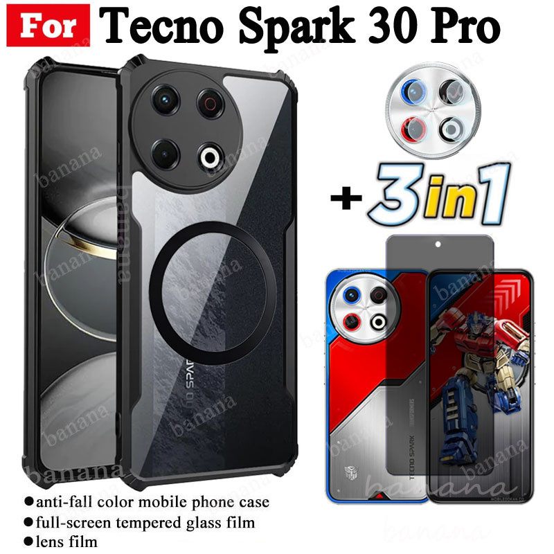 3 Em 1 Tecno Spark 30 Pro Capa De Telefone À Prova De Choque Com Adesivo Magnético De Carregamento Sem Fio Para 30Pro 30
