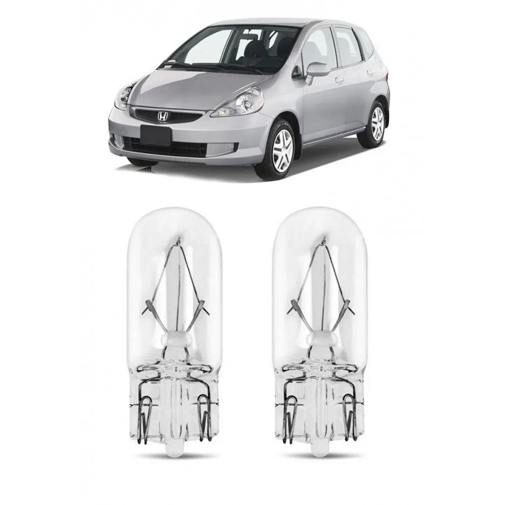 Par Lampada Pingo T10 Honda Fit Farol Teto Placa 5w
