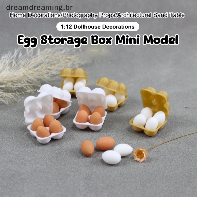 1 : 12 Casa De Bonecas Simulação Bandeja De Ovo Caixa Com Ovos Cozinha Comida Decoração Em Miniatura Acessórios De Cena em Oferta na Shopee