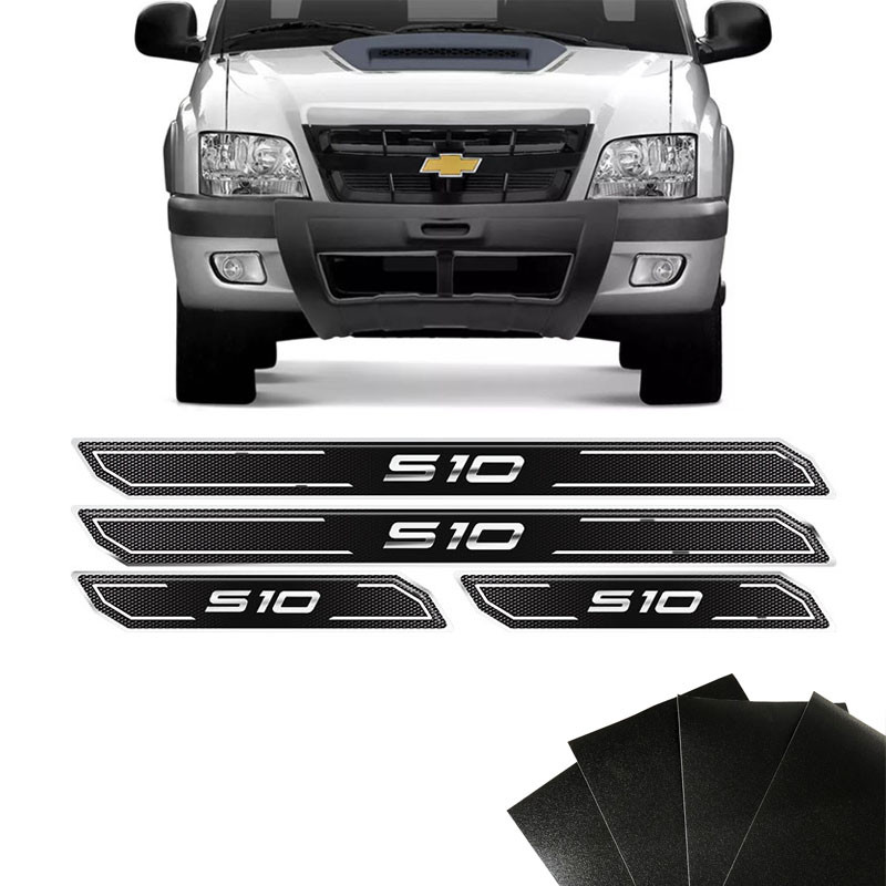 Kit Soleira Diamante S10 Ate 2011 Com Protetor De Porta