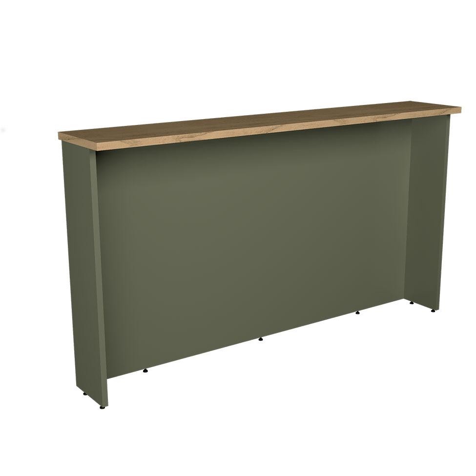 Bancada Ilha Évora Verde e Carvalho 200 cm em Oferta na Shopee