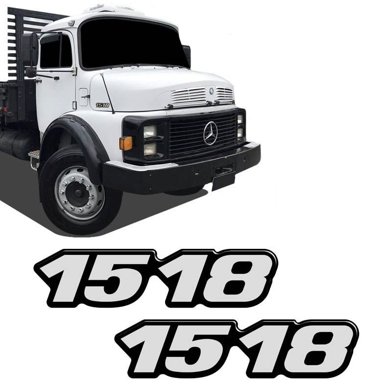 Kit Emblema 1518 Mercedes Benz Antigo Caminhão Resinado