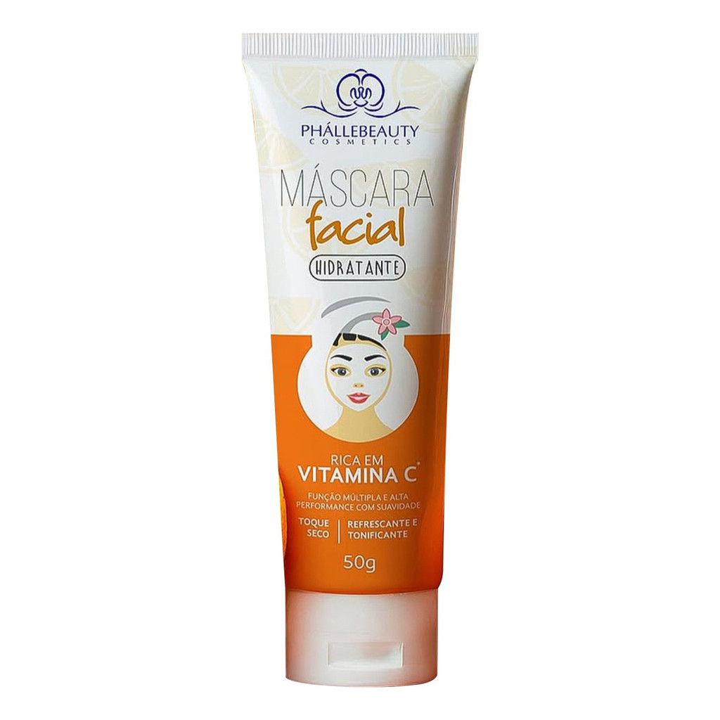 Máscara Facial Vitamina C Phállebeauty Cosméticos Hidratante
