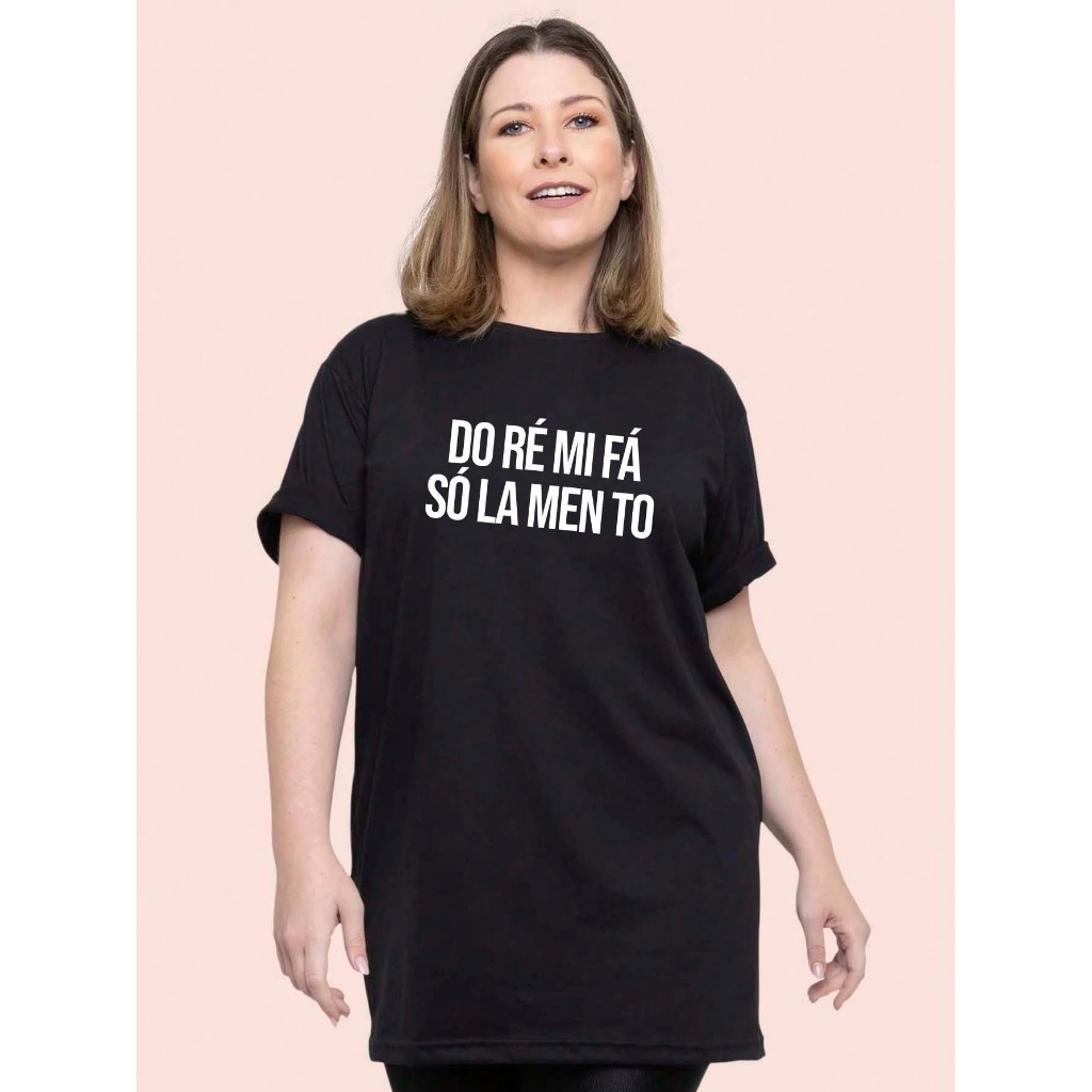 Camiseta Estampada Com Frases Engraçadas Modelo Oversized Feminina Unissex Algodão Premium