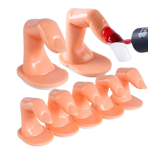 Kit 1/5 Dedo postiço com Unha para treino manicure em plástico em Oferta na Shopee