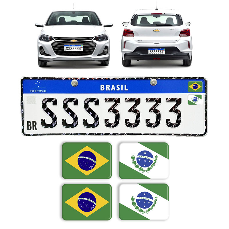 Adesivos Bandeiras Brasil e Parana Placa Nova Carro Resinado em Oferta na Shopee
