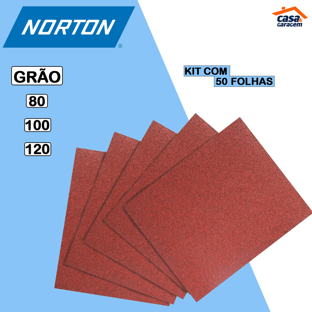 Kit com 50 Folhas de Lixa para Massa Norton em Oferta na Shopee
