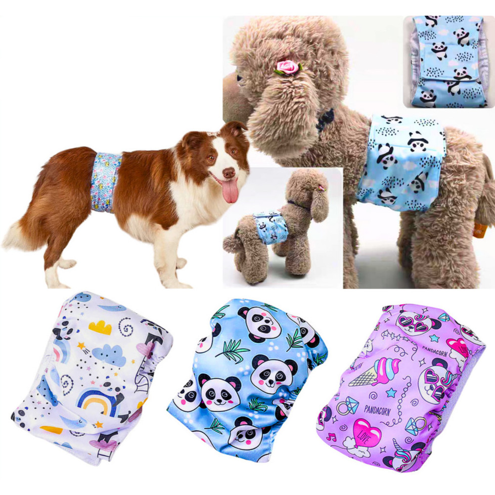 Impressão Calça Fisiológica Macho Cachorro À Prova D'água Calção Respirável Íntima Lavável Fralda