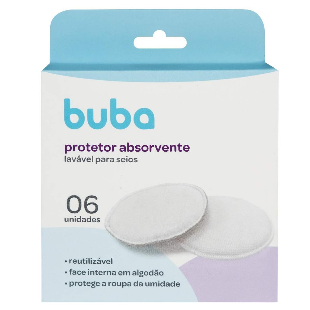 Buba Kit Protetores Absorventes P/Seios Lavaveis Buba Branco