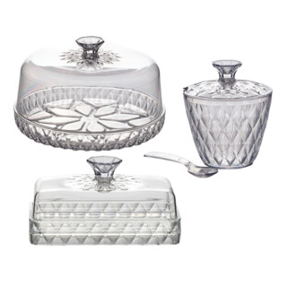 Kit Açucareiro Queijeira Manteigueira Mesa Posta 3 Peças Plasútil Presente de Natal em Oferta na Shopee