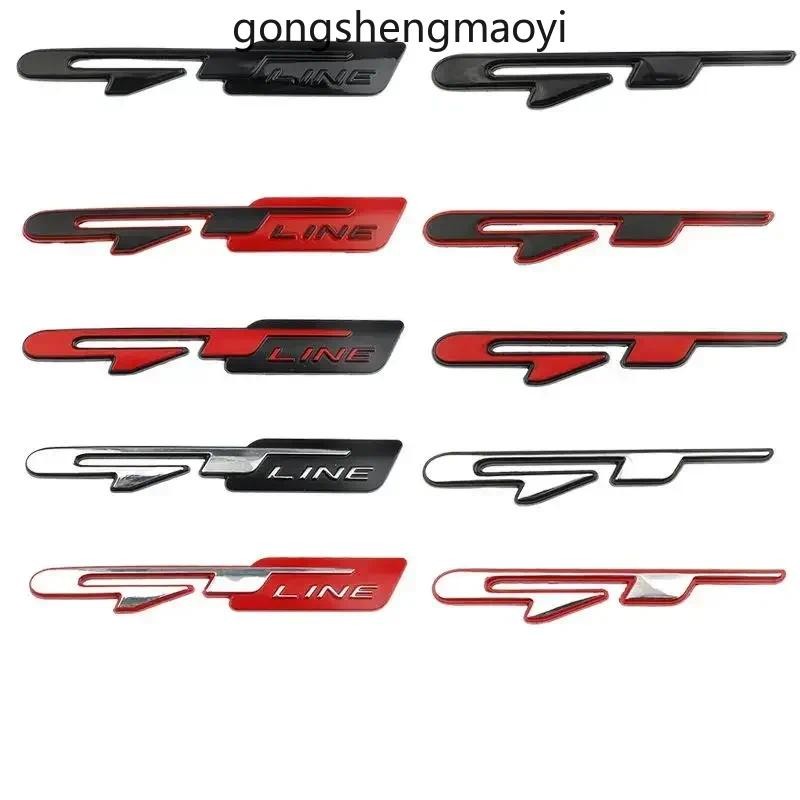 3D Metal GT Linha Logotipo Adesivos De Carro Bota Traseira Tronco Emblema Decalques Para Peugeot 307 308 KIA Rio K3 K5 C
