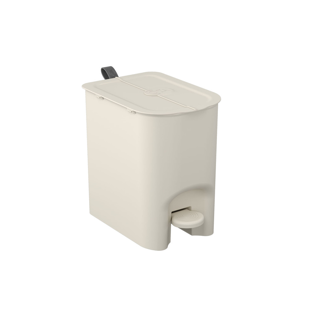 Lixeira Borboleta com Pedal 6L Coza, Light Gray com alça Cinza Chumbo