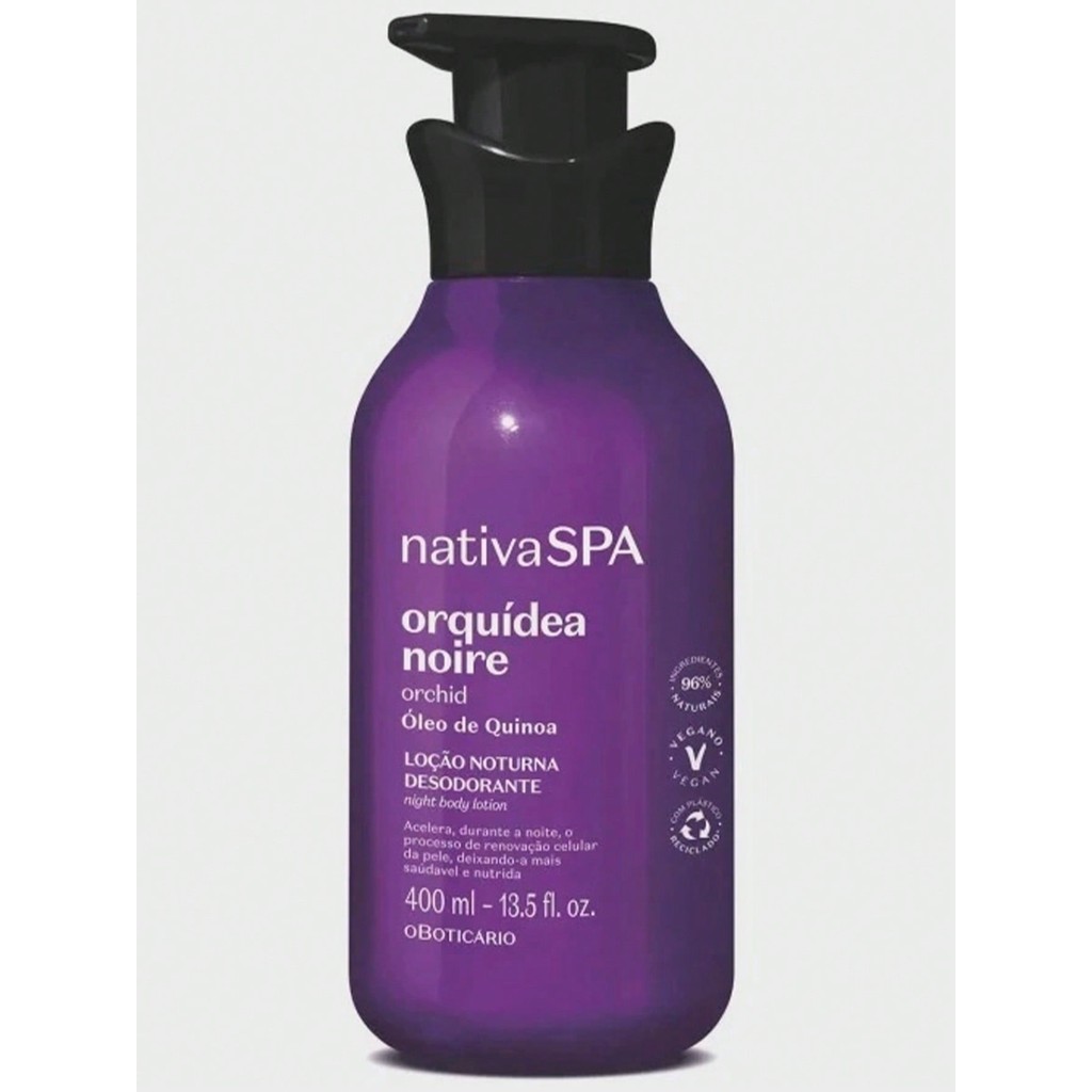 Loção Hidratante Noturna Corporal Nativa spa Orquídea Noire 400ml
