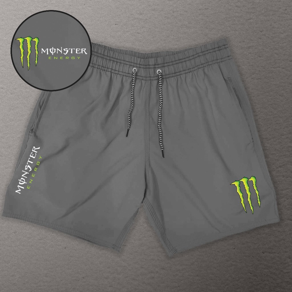 Short Bermuda Esportiva de Elastano Masculina - MONSTER 02 - Academia Corrida Skate Basquete Treino Praia