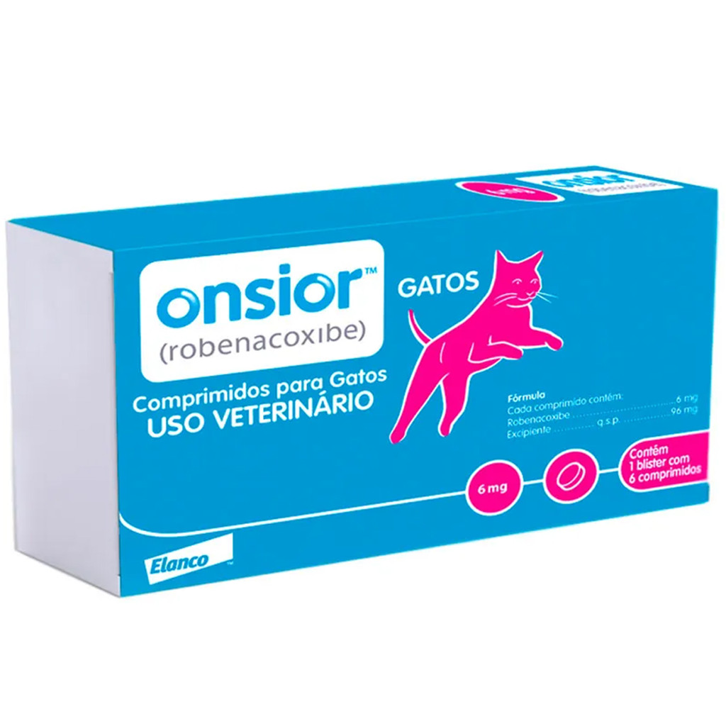 Onsior 6 mg para Gatos acima de 2,5 kg com 6 comprimidos - Elanco em Oferta na Shopee