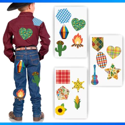 Adesivo Para Roupa Festa Junina Retalho Remendo 15 Adesivos - OFERTA