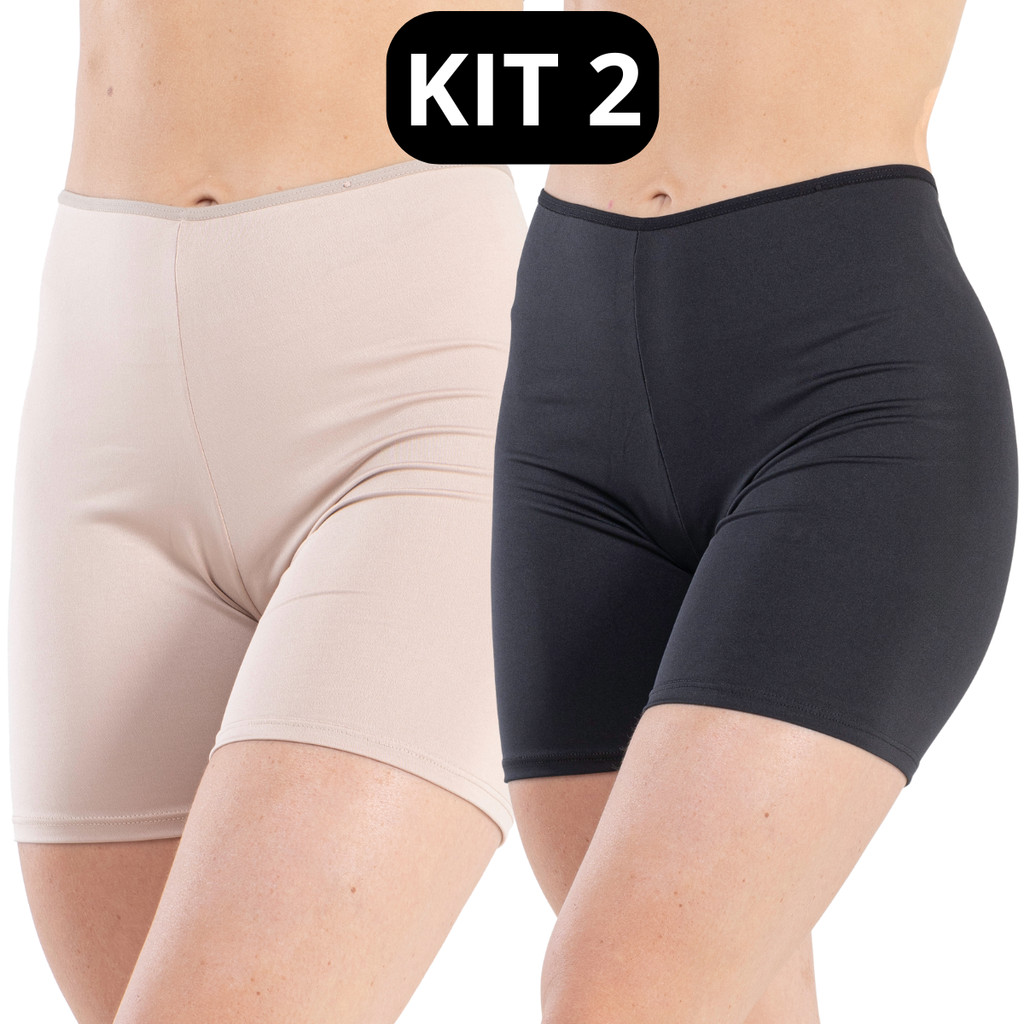Kit 2 Shorts Segunda Pele Anágua em Oferta na Shopee