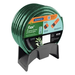 Mangueira Tramontina Flex Para Jardim, 25 M, Com Engates Rosqueados, Esguicho E Suporte Mural