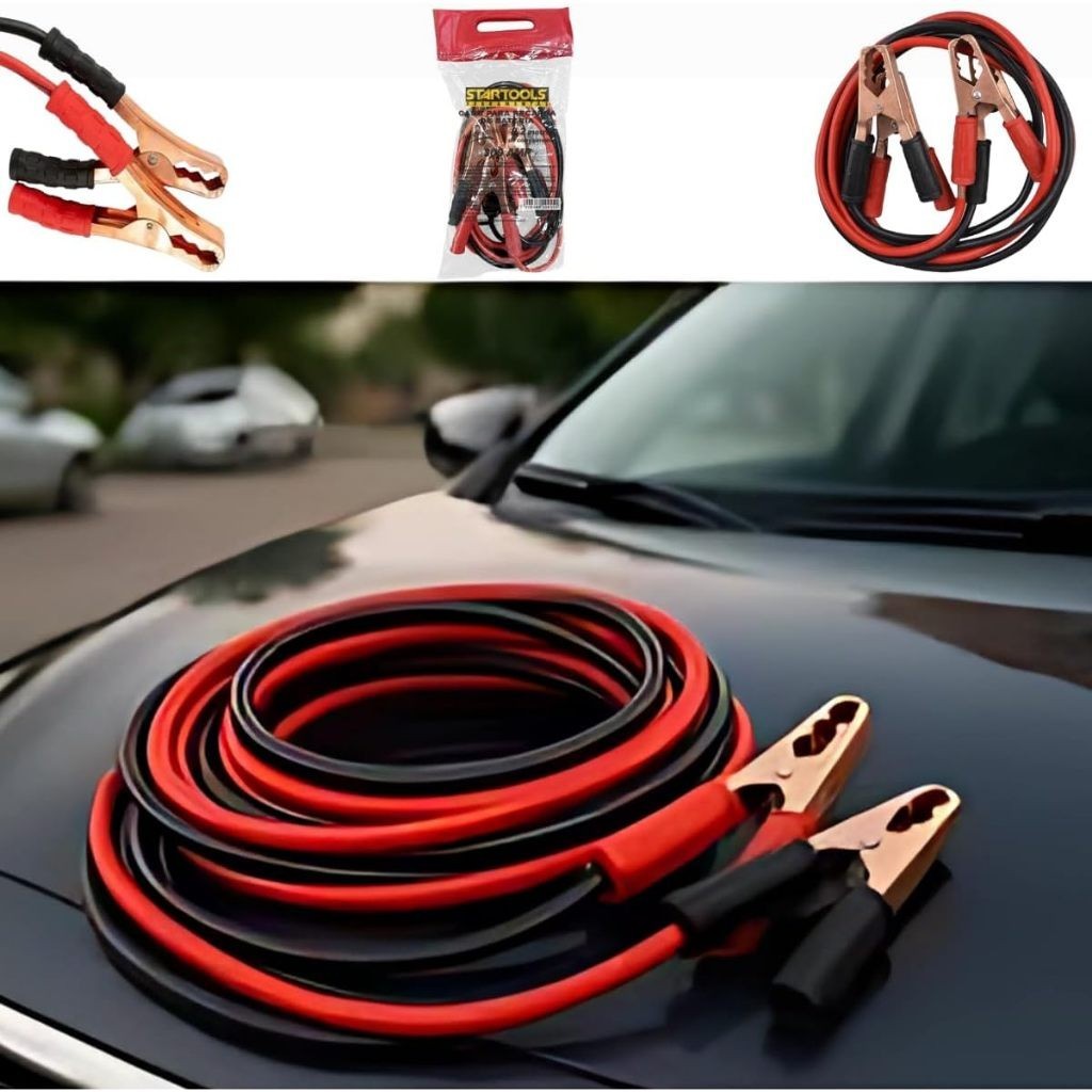 Cabo Chupeta 300A 2,5M Emergência Carro Moto Caminhão Mecânico Bateria Automotivo Arranque Partida