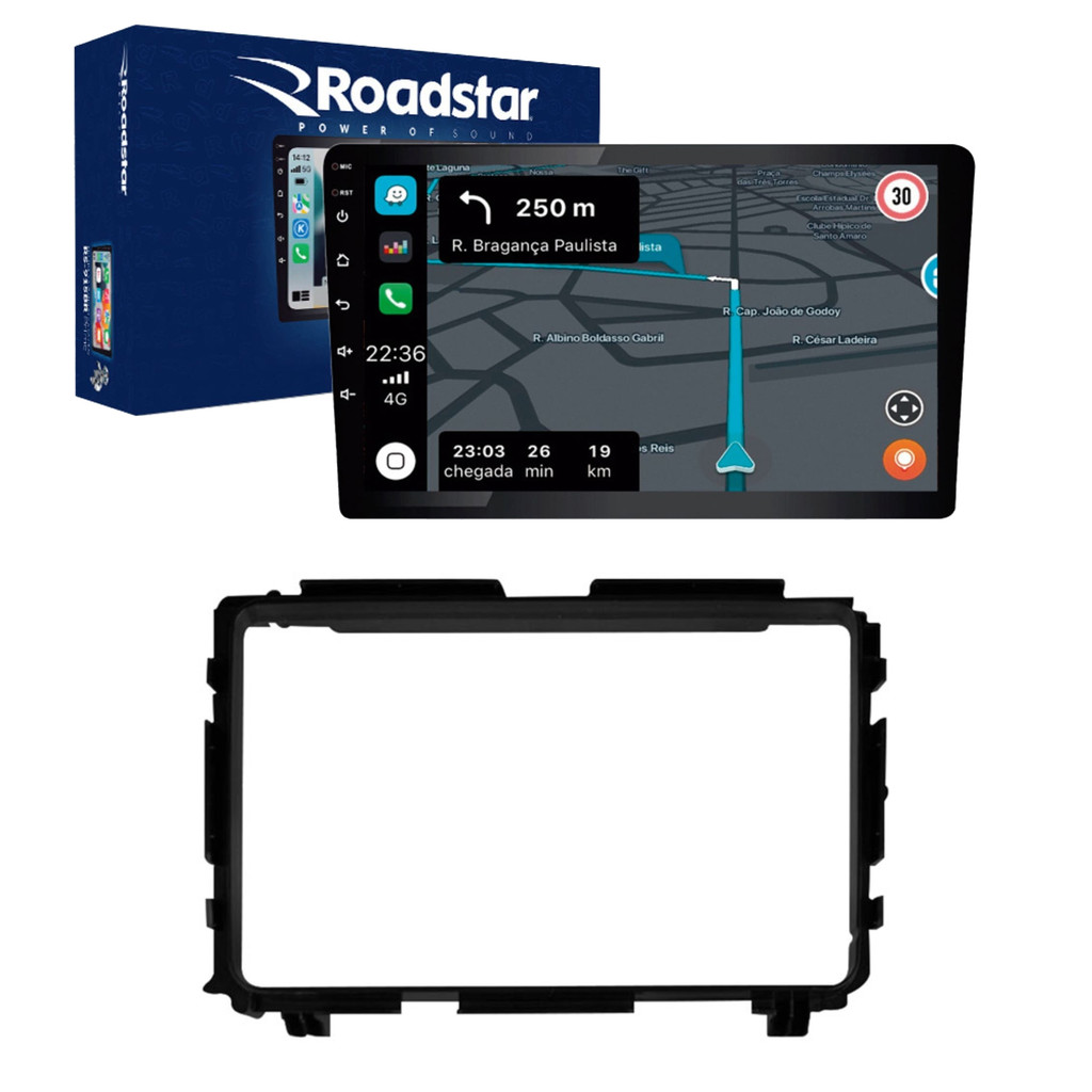 Kit Central Multimídia Roadstar 9" HRV RS-915BR Prime Android Carplay em Oferta na Shopee