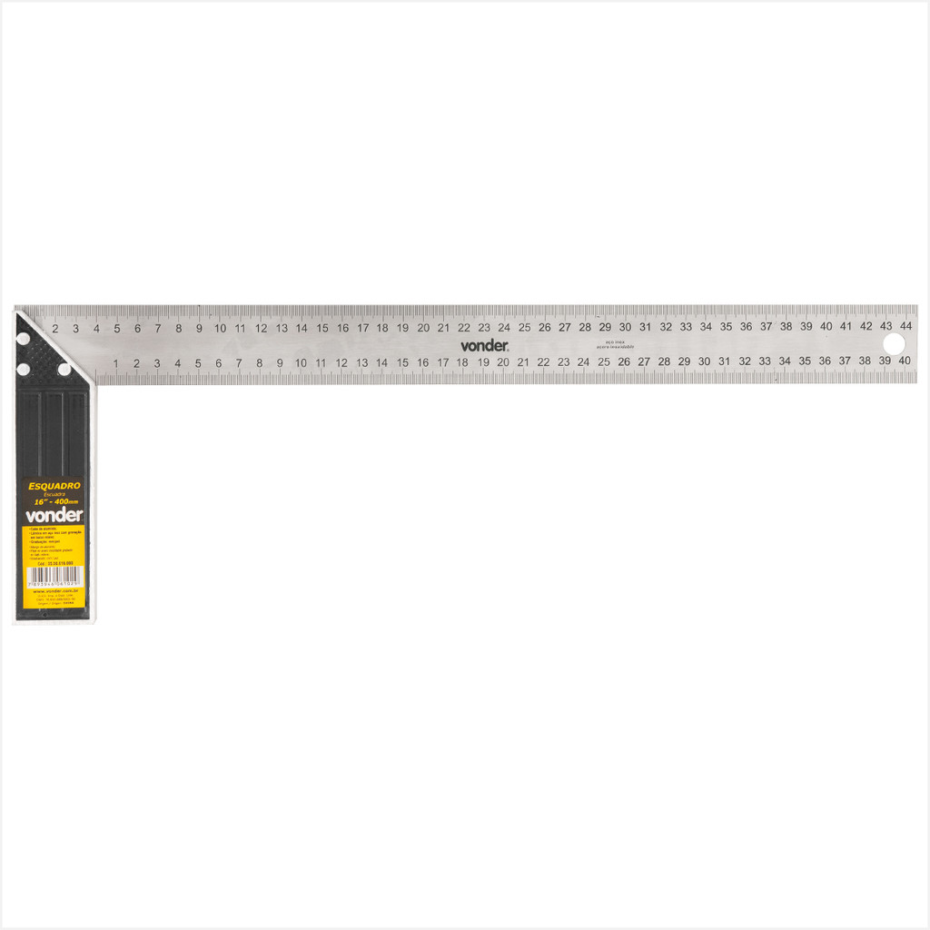 Esquadro para carpinteiro 16" com cabo de alumínio - Vonder em Oferta na Shopee
