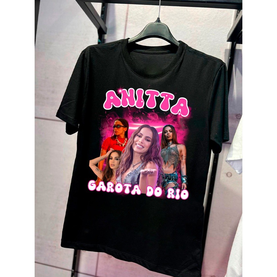 Camiseta Algodão Unissex Tshirt Anitta Blusa Gola Redonda Funk Rap