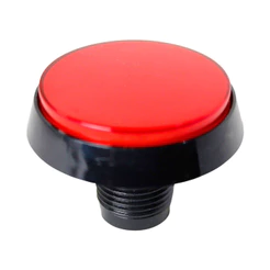 BOTAO ARCADE FLIPERAMA ILUMINADO 60mm - VERMELHO