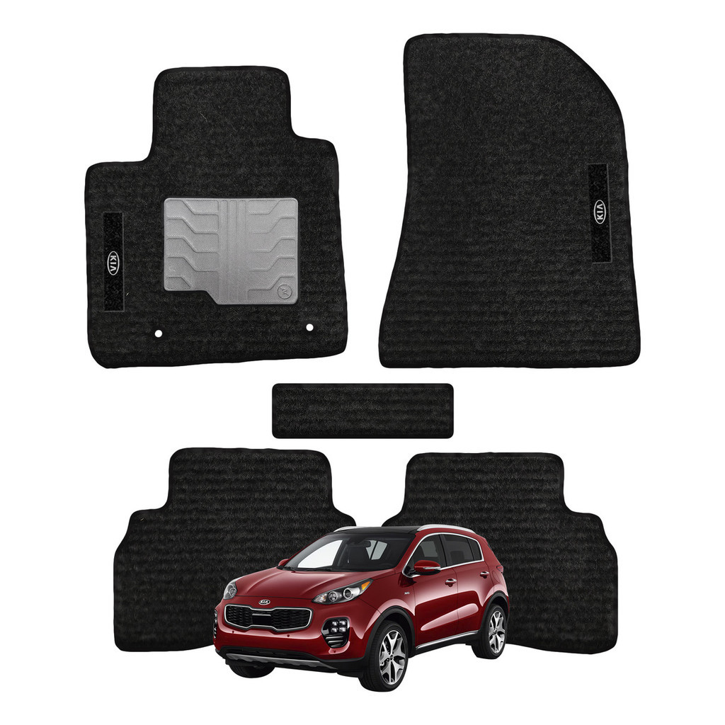 Kit de tapetes 5 peças específico Sportage 2017 18 19 ... 22 23 2024 Carpete Preto
