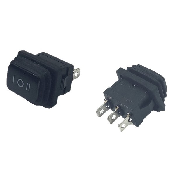 Chave Gangorra ON-OFF-ON 3P Preta KCD2-6103-3 A Prova Dagua em Oferta na Shopee