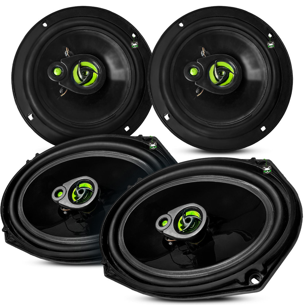 Kit Economy Par Alto Falante Triaxial 6x9 Polegadas 140w + 6 Polegadas 120w KPS Beat Vibes KE66X9KO