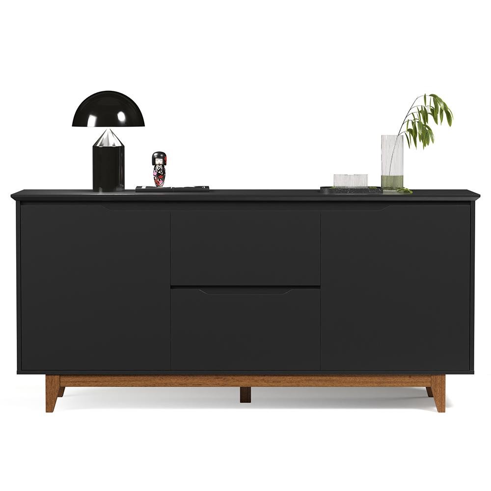 Buffet Aparador para Sala de Jantar 163cm Flow Preto - EJ Móveis em Oferta na Shopee
