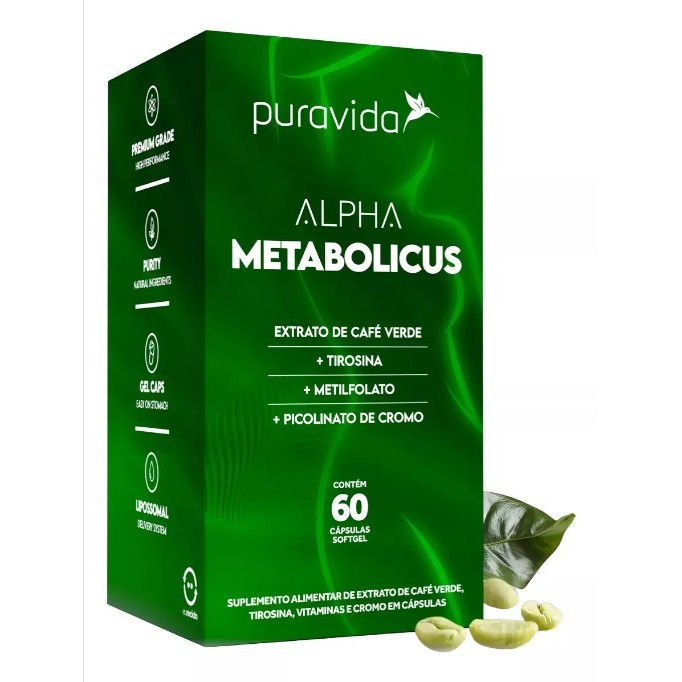 Alpha Metabolicus Puravida 60 Cápsulas | Termogênico Natural