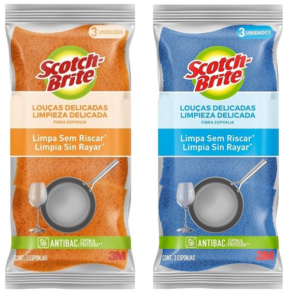 Kit com 6 Esponja SCOTCH-BRITE Cozinha Nao Risca - Home & Living
